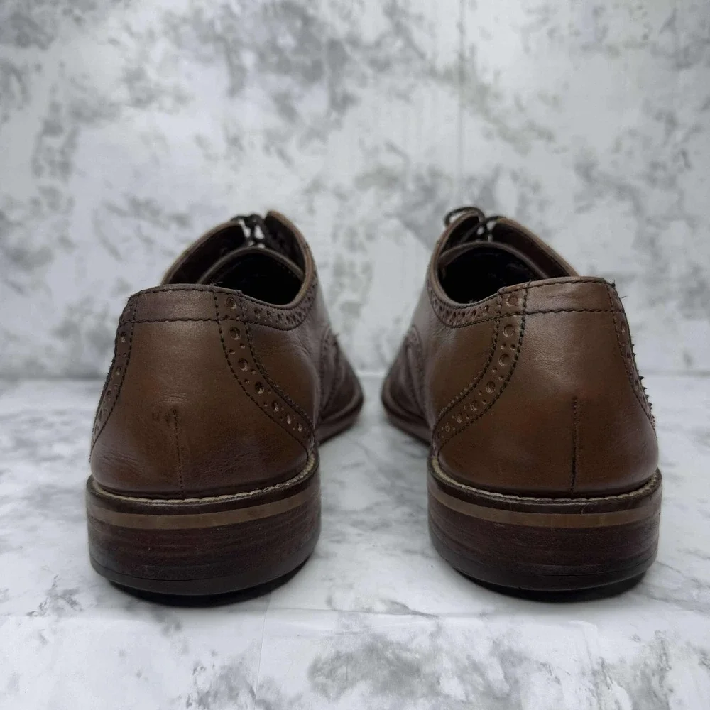 Florsheim CASTELLANO WINGTIP 14137 Tan Leather Oxford‎ Shoes 9.5D Derby